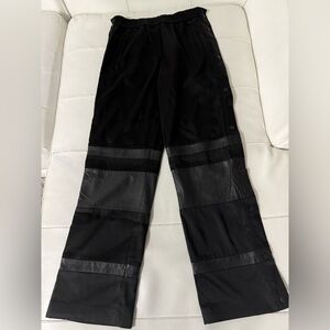 Alexander Wang black tearaway leather satin track pants small